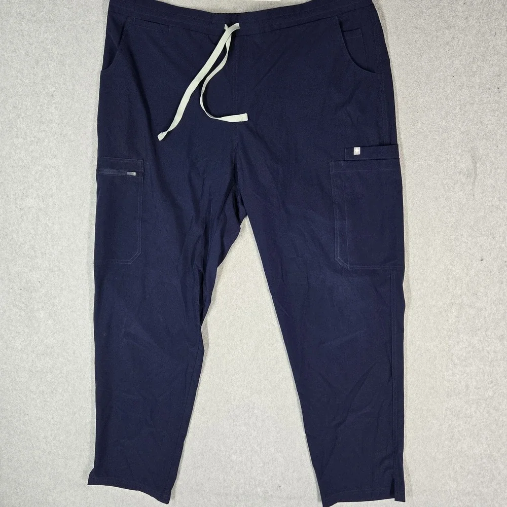 FIGS Women Scrub Pants 2XL Navy Blue Yola Fionlite Cargo Straight 29